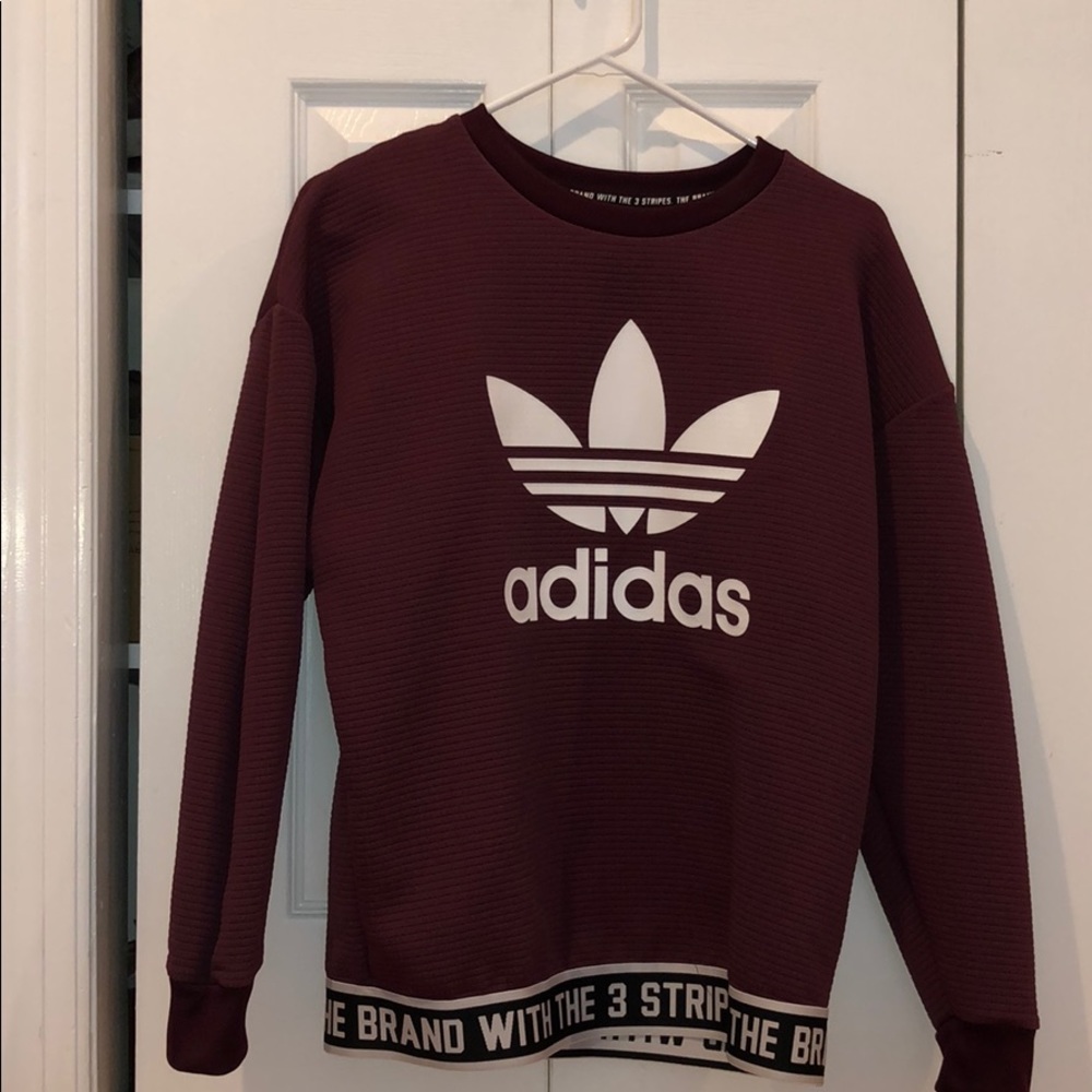 Maroon Adidas Crewneck Sweatshirt - Picture 1 of 3